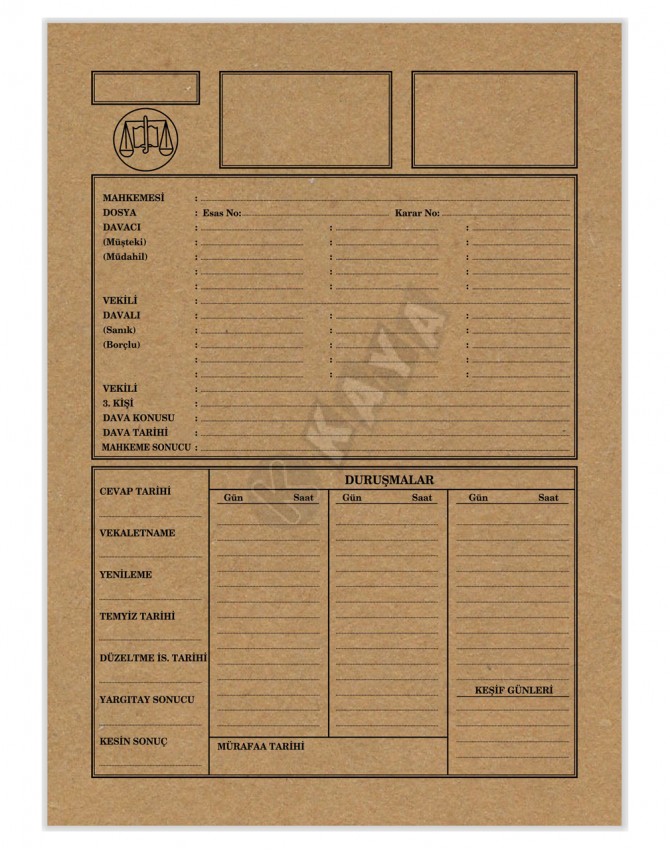 Avukat Büro Dosyası - Kraft Küçük Boy 1. Kalite Avukat Büro Dosyası - Kraft Küçük Boy 1. Kalite